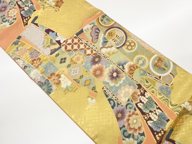 JAPANESE FUKURO OBI / WOVEN FLOWERS